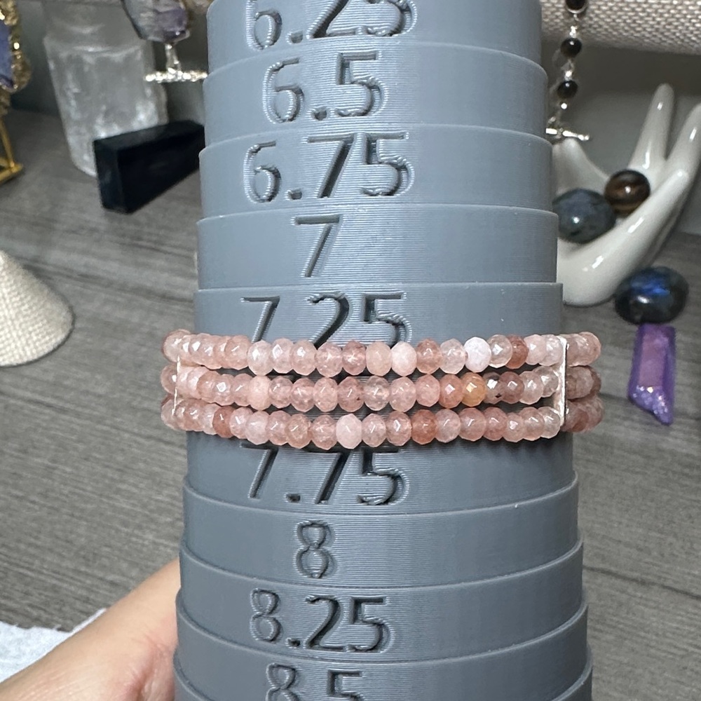 Triple-Strand Sunstone Beaded Bracelet - Picture 2 of 3